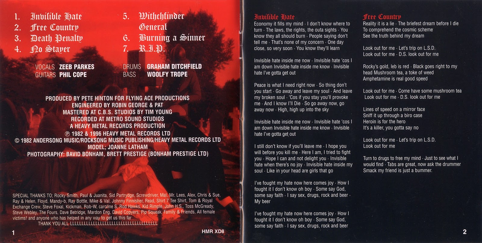 1982 Death Penalty - Witchfinder General - Rockronología